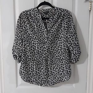 Black/white leopard print tunic